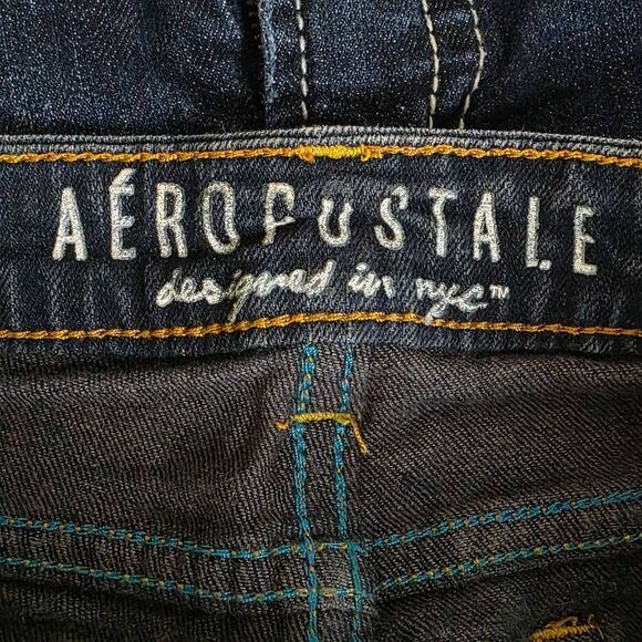 Aeropostale Bermuda Dark Wash Jean Shorts Sz 0 - Picture 4 of 6